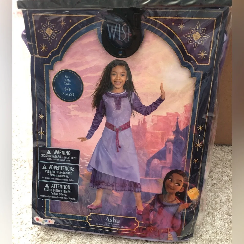 New Disguise Disney Wish Girls Size S/P (4-6X) Asha Kids Classic Costume Dress